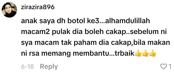 Komen zirazira896 tentang pengalaman percakapan anak